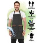 Hawk Era Önlük Şef Garson Restaurant Kafe Aşçı Mutfak Barista Kuaför Siyah iş Önlüğü İki Cepli