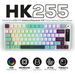 Hawk Gaming Chair HK255 Membrane LCD Rgb Kablosuz/Bluetooth Gri Yeşil %75 Türkçe Gaming Klavye - Gri - Yeşil