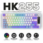 Hawk Gaming Chair HK255 Membrane LCD Rgb Kablosuz/Bluetooth Mavi Mor %75 Türkçe Gaming Klavye - Mavi - Mor