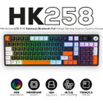 Hawk Gaming Chair HK258 Membrane LCD Rgb Kablosuz/Bluetooth Siyah Turuncu Full Türkçe Gaming Klavye - Siyah - Turuncu