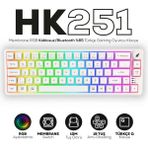 Hawk Gaming HK251 Membrane Rgb Kablosuz/bluetooth Beyaz %65 Türkçe Gaming Klavye