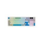 Hawk Hk258 Membrane LCD RGB Kablosuz Bluetooth Full Türkçe Gaming Klavye Beyaz Mavi