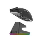 Hawk Hm420 4K Hz 26000 DPI Tri-Mode Kablosuz Bluetooth Şarj Standlı Gaming Mouse Siyah