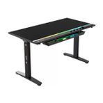 Hawk Ion S Çift Motorlu Yükseklik Ayarlı Rgb 140X70 Siyah Renk Çalışma ve Oyuncu Masası