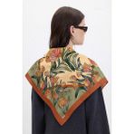 Hawwa Amber Çiçek Desenli Saten Fular 70x70 cm - Çok Renkli