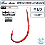 Hayabusa HMRS 172 15'li Paket Kırmızı 1/0 Tırnaklı Yem İğnesi