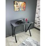 Hayal Antrasit Gri Çalışma Masası Bilgisayar Ofis Masası Metal Siyah Ayaklı 90 cm