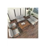 Hayal Balkon, Bahçe, Cafe, Metal Kanepe Koltuk Takımı , Bahçe Mobilyası, 2211 - 70X110 Masalı - Açık Gri