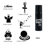 Hayal Gücü Modelleri Spray Tattoo Geçici Dövme Seti Dark Siyah Sprey