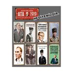 Hayal Poster Atatürk Görselli Mini Retro Ahşap Poster Seti 8'li 1 Poster Hediye