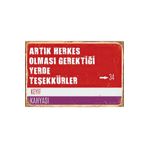 Hayal Poster Görünen Köy Sokak Tabelası Retro Ahşap Poster