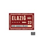Hayal Poster PT1075 - Elazığ Şehir Tabelası Retro Mdf Ahşap Poster (20x30cm)