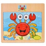 Hayal Sepeti Yengeç Resimli Ahşap Çocuk Puzzle 12 Parça 15x17 CM