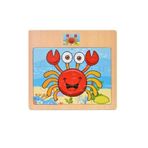 Hayal Sepeti YENGEÇ resimli Ahşap Çocuk Puzzle 12 Parça 15x17cm