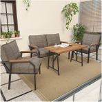 Hayal Serisi Balkon, Bahçe, Cafe - Metal Kanepe Koltuk Takımı - 2+1+1 70 x 110 cm Masalı - Cappucino - Cappuccino