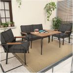 Hayal Serisi Balkon, Bahçe, Cafe - Metal Kanepe Koltuk Takımı - 2+1+1 90 x 60 cm Masalı - Antrasit