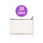 Hayali Şeyler 10 Adet Ham Bez Kalemlik / Kozmetik Çantası – Punch & Nakış İçin Uygun