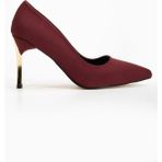 Hayalimdeki Ayakkabı Kadın Bordo Saten Sivri Burun İnce Topuklu Stiletto