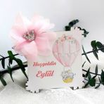 Hayaller Dükkanı 25 Adet Balon Baskılı Çerçeve Ahşap Magnet Fiyonlu Yenidoğan Lik - Renkli