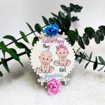 Hayaller Dükkanı 30 Adet Çiçekli ve Püsküllü Ahşap İkiz Bebek Şekeri Magnet