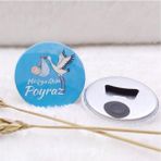 Hayaller Dükkanı Erkek Bebek Şekeri UV Baskılı 30 Adet Mavi Leylek Açacak Magnet