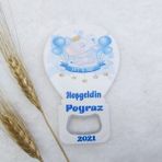 Hayaller Dükkanı Fil Baskılı Balon 30 Adet 11x7 cm Kız Bebek Açacak Magnet