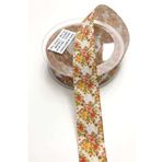 Hayalperest Boncuk 1 mt 2.5 cm Çiçek Desenli Grogren Kurdele