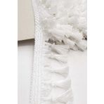 Hayalperest boncuk Beyaz Topuzlu Püskül Saçak 7cm (1 Mt )