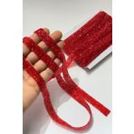Hayalperest boncuk Kırmızı Ütüyle Yapışan Şerit Taş Boncuk 1.5 cm