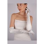 Hayalperest boncuk Saten Likrali Uzun Gelin Eldiveni 55 Cm Dans&Opera Eldiveni