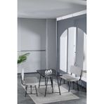 Hayat 70 x 110 Bendir Mutfak Masası, Mutfak Masası Takımı, Yemek Masası, 2 Benchli - Açık Gri