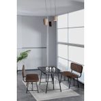 Hayat 70 x 110 Bendir Mutfak Masası, Mutfak Masası Takımı, Yemek Masası, 2 Benchli - Kahverengi