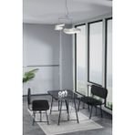 Hayat 70 x 110 Bendir Mutfak Masası, Mutfak Masası Takımı, Yemek Masası, 2 Benchli - Siyah