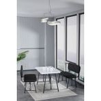 Hayat 70 x 110 Beyaz Mutfak Masası, Mutfak Masası Takımı, Yemek Masası, 2 Benchli - Siyah