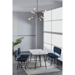 Hayat 70 x 110 Beyaz Mutfak Masası, Mutfak Masası Takımı, Yemek Masası, 2 Sandalye 1 Bench - Lacivert