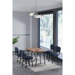 Hayat 70 x 110 cm Sabit Atlantik Mutfak Masası, Mutfak Masası Takımı, Yemek Masası, 4 Lacivert Sandalye