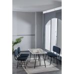 Hayat 70 x 110 Efes Mutfak Masası, Mutfak Masası Takımı, Yemek Masası, 2 Sandalye 1 Bench - Lacivert