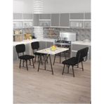 Hayat 70 x 110 Efes Mutfak Masası, Mutfak Masası Takımı, Yemek Masası, 2 Sandalye 1 Bench - Siyah