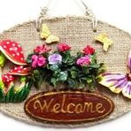 Hayat Bahçesi Welcome Yazılı Kapı Ve Duvar Süsü