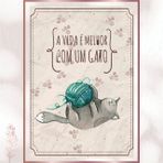 Hayat Kediyle Güzel - Sevimli Kedi ve Yün Yumağı Poster