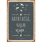 Hayat Kisa Kuslar Ucuyor Cemal Sureya Retro Vintage Mdf Tablo TR1050