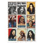 Hayat Poster 9 Parça Karışık Ahşap Tablo Seti anadolu rock müzik cem karaca barış manço retro ahşap poster seti
