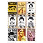 Hayat Poster 9 Parça Karışık Ahşap Tablo Seti arabesk müzik ustalar seti Müslüm ferdi tayfur posterleri