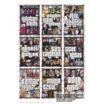 Hayat Poster 9 Parça Karışık Yazılı Ahşap Tablo Seti türk sineması yeşilçam unutulmaz filmler GTA tarz posterler