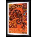 Hayat Poster Afrika Desenleri Filler Sanatsal Çerçeve Görünümlü Ahşap Tablo
