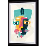 Hayat Poster Afrika Mask -2 Sanatsal Çerçeve Görünümlü Ahşap Tablo