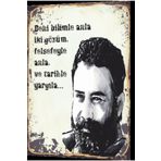 Hayat Poster Ahmet Kaya Beni Bilimle Anla Retro Ahşap Poster