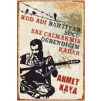 Hayat Poster Ahmet Kaya Kod Adı Bahtiyar Retro Ahşap Poster