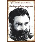 Hayat Poster Ahmet Kaya Sözleri Retro Ahşap Poster