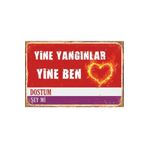 Hayat Poster Aşk Sokak Tabelası Retro Ahşap Poster